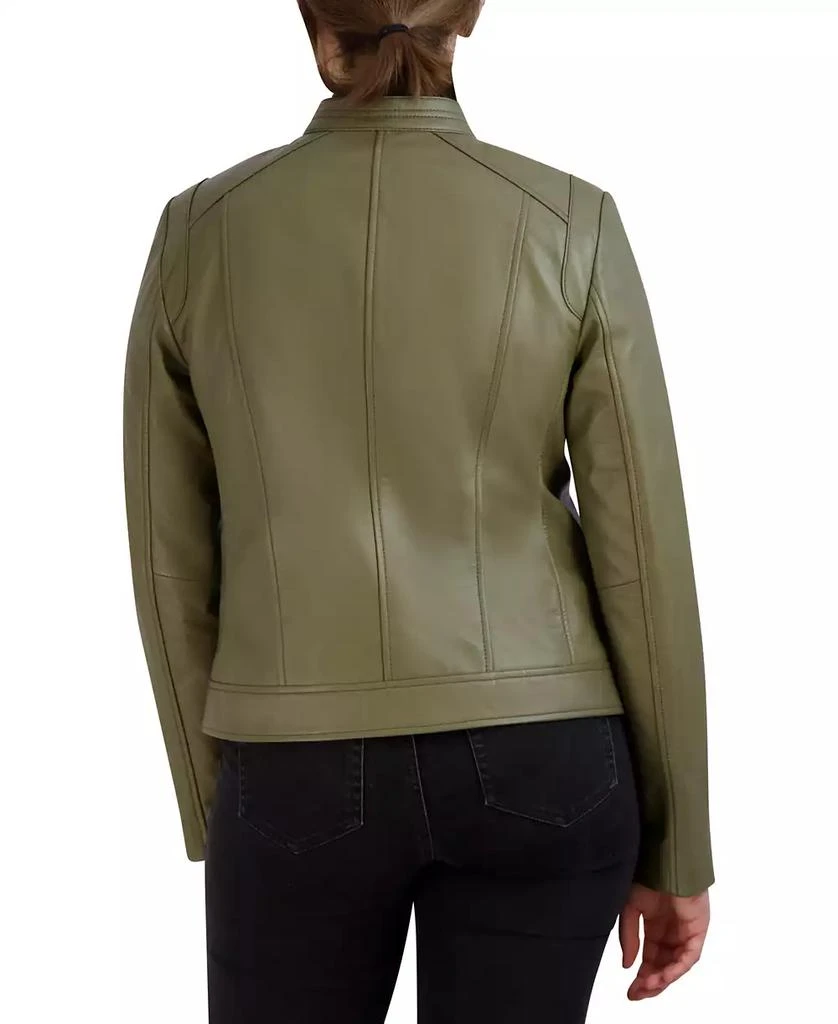 Cole Haan Women's Stand-Collar Leather Moto Coat, Created for Macy's 2