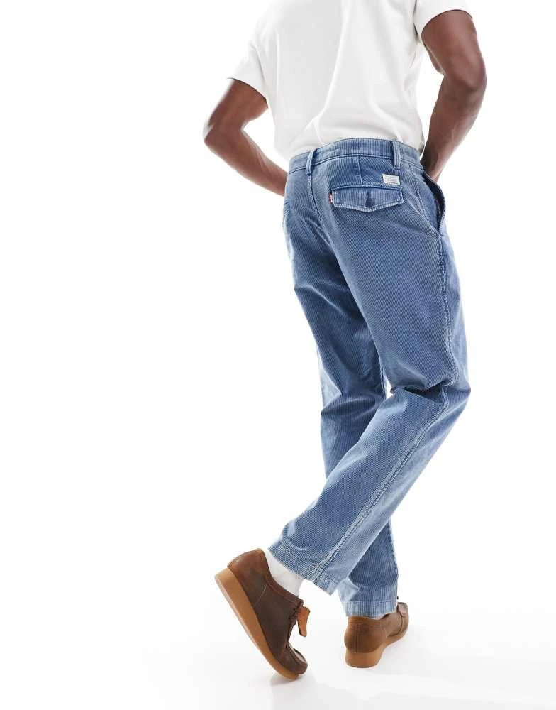 Levi's Levi's XX authentic straight cord denim pleated chinos in mid blue CO-ORD 3