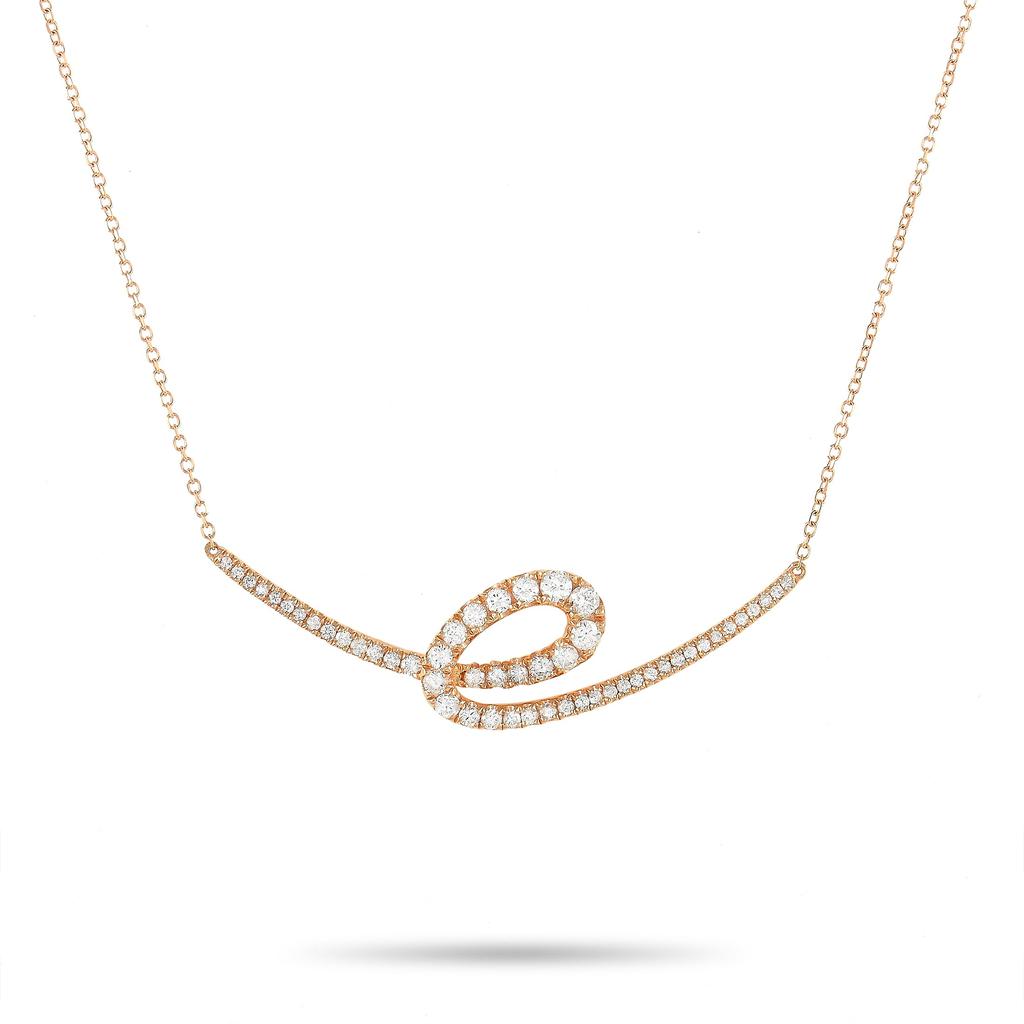 Non Branded 14K Rose Gold 0.48ct Diamond Necklace