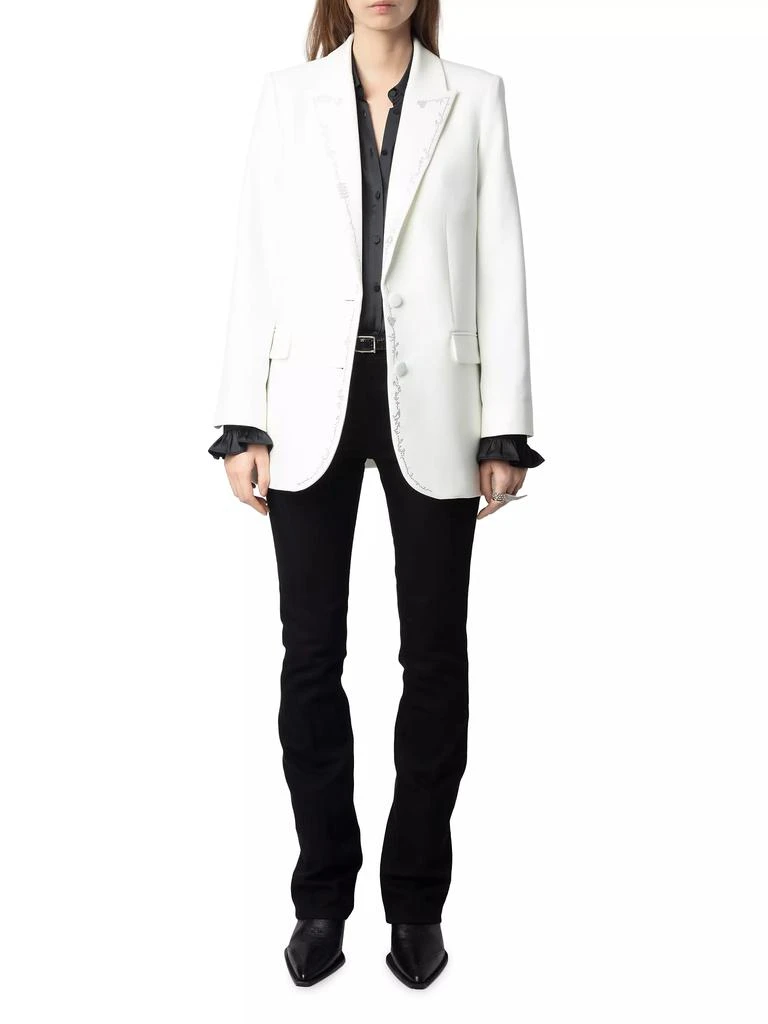 ZADIG & VOLTAIRE Viva Strass Embellished Peak Lapel Blazer 2