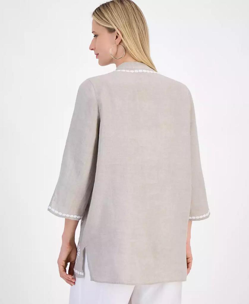 Charter Club Women's 100% Linen 3/4-Sleeve Tunic Top, Exclusively at Macy's