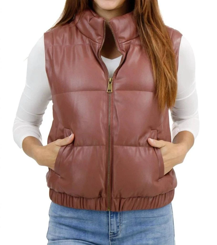 Grace and Lace Grace And Lace - Butter Faux Leather Puffer Jacket 2