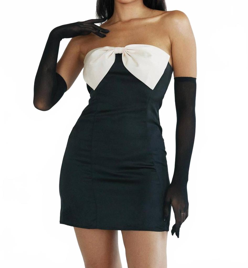 Princess Polly Kesy Bow Strapless Mini Dress In Black