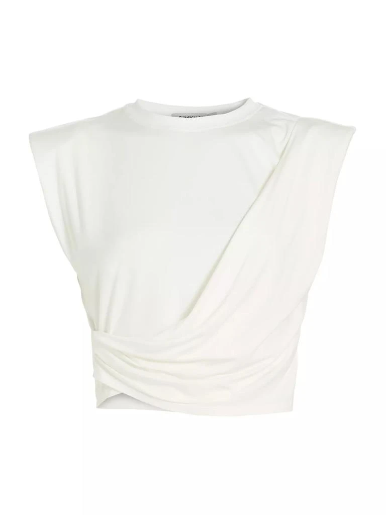 SIMKHAI Estelle Wrap Crop T-Shirt 1