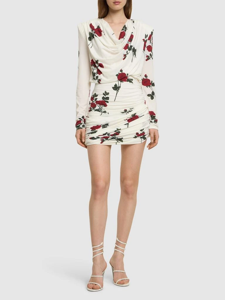 MAGDA BUTRYM Rose Printed Jersey Mini Dress 1