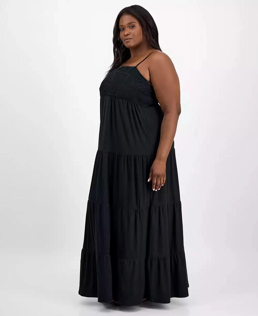 Derek Heart Trendy Plus Size Embroidered Lace Trim Sleeveless Maxi Dress 3