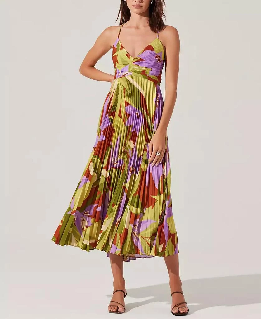 astr pleated drop waist maxi dress ASTR Aryana Dress – MAC Collection