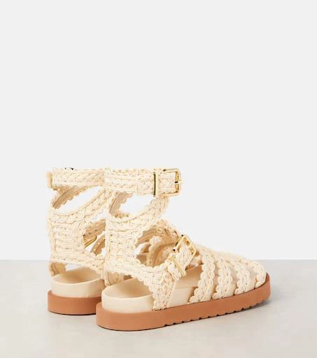 Zimmermann Goldie raffia gladiator sandals 2