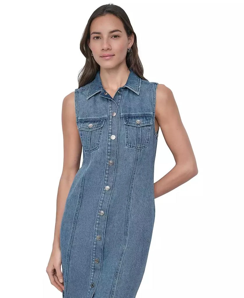 DKNY Women's Sleeveless Denim Maxi Dress 3