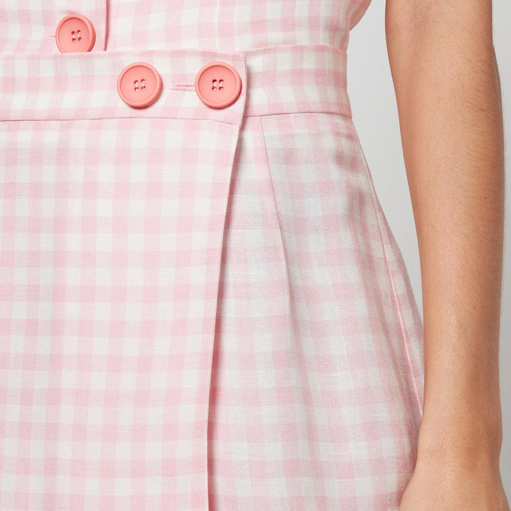 Sleeper Sleeper Lili Marleen Gingham Linen-Blend Skirt 4