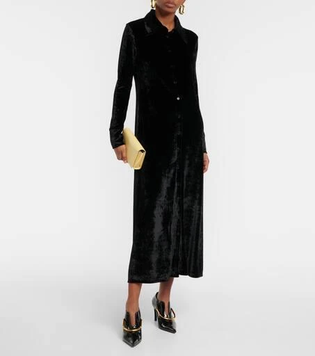 Jil Sander Velvet shirt dress 2