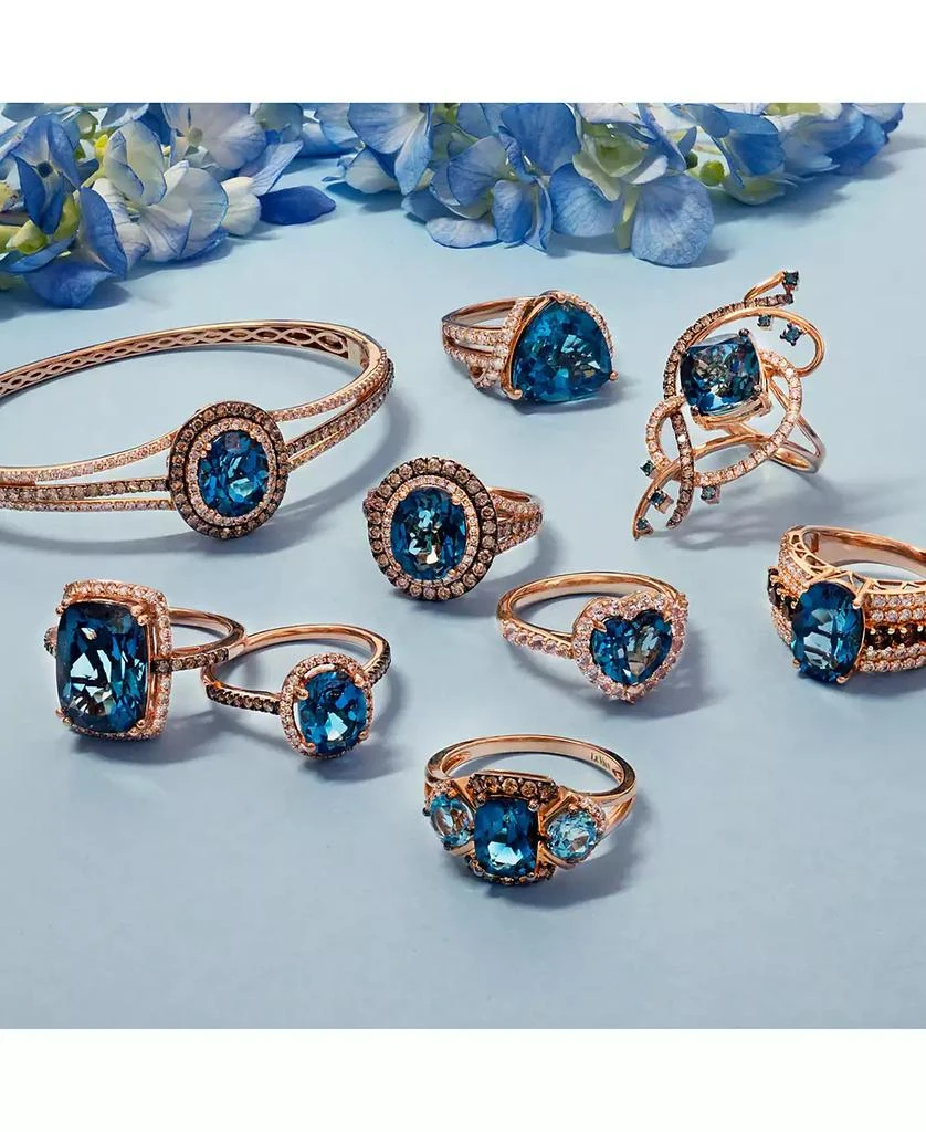 Le Vian Deep Sea Blue Topaz (4 ct. t.w.) & Diamond (7/8 ct.t.w.) Statement Ring in 14k Rose Gold (Also in Opal, Citrine, Amethyst, Garnet & Mint Julep Quartz) 5