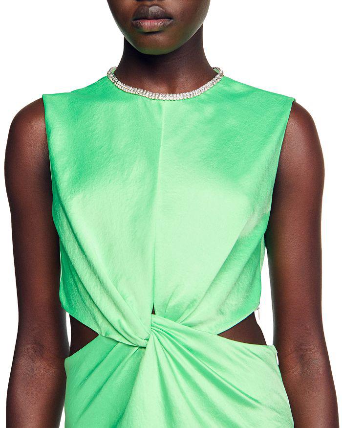 Sandro Neon Cutout Midi Dress