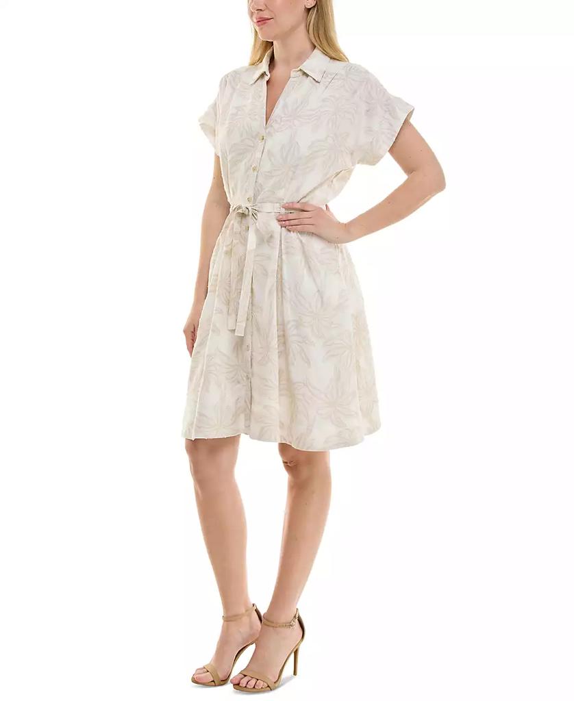 Taylor Women's Short-Sleeve Sash-Tie A-Line Dress