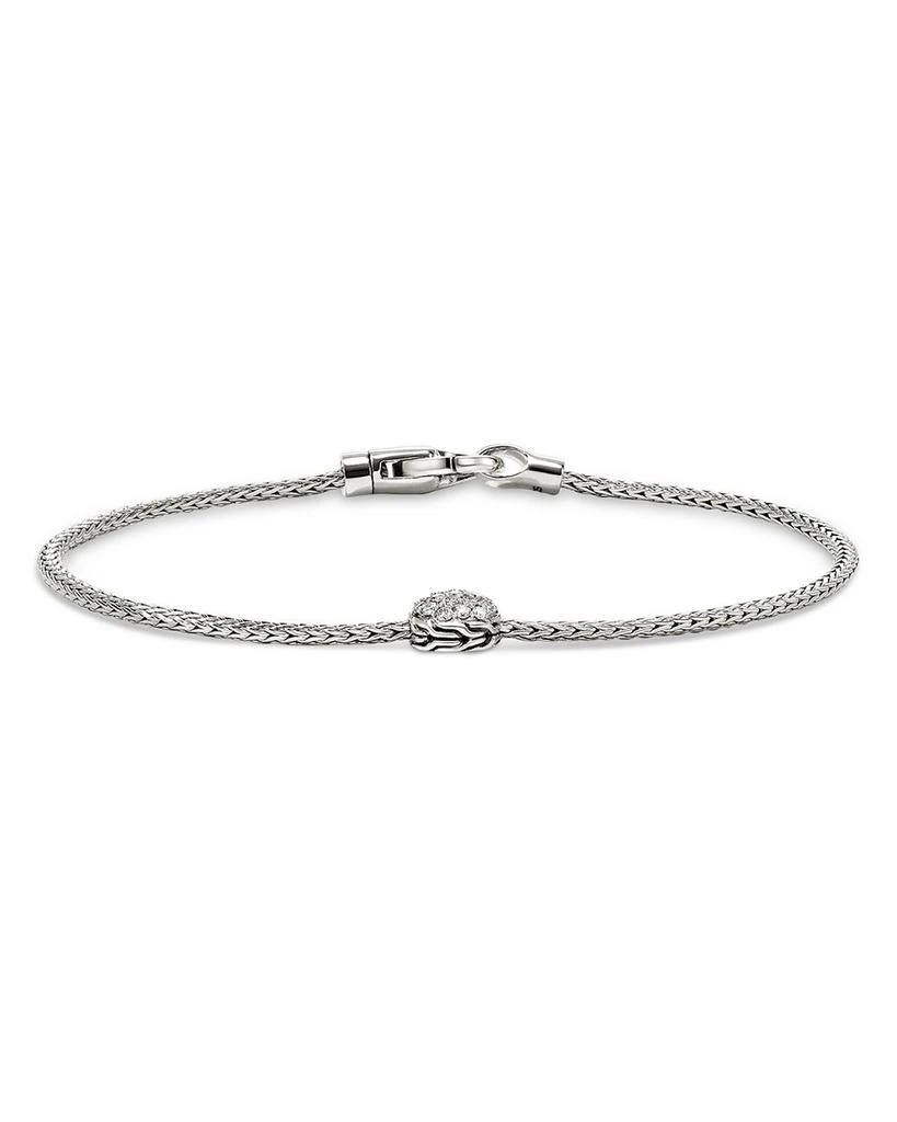 JOHN HARDY Sterling Silver JH Essentials Diamond Pavé Disc Chain Bracelet 1