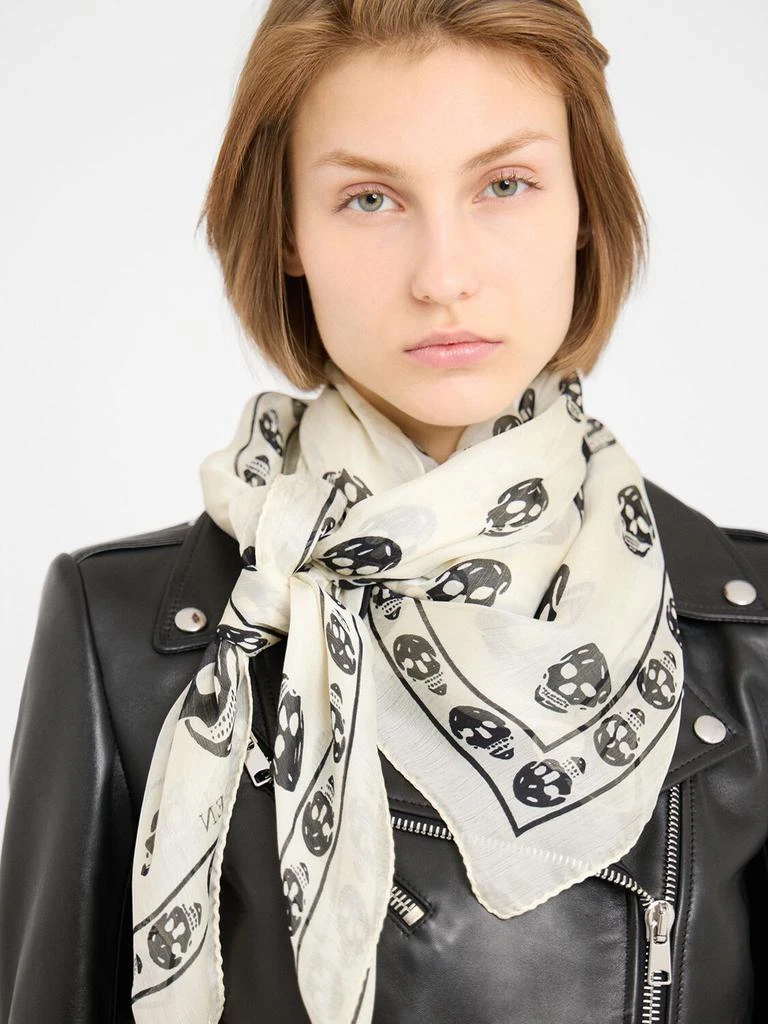 McQueen Skull Printed Silk Scarf 1