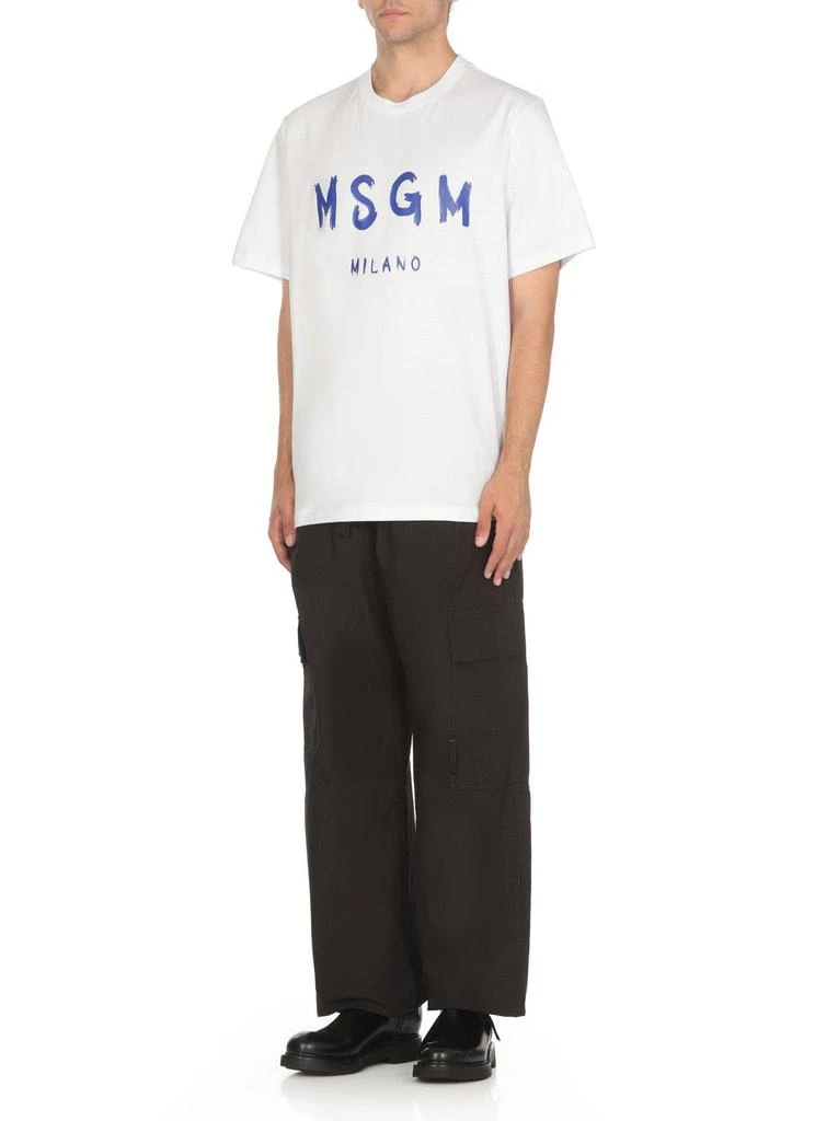 MSGM Logo Printed Crewneck T-shirt 2