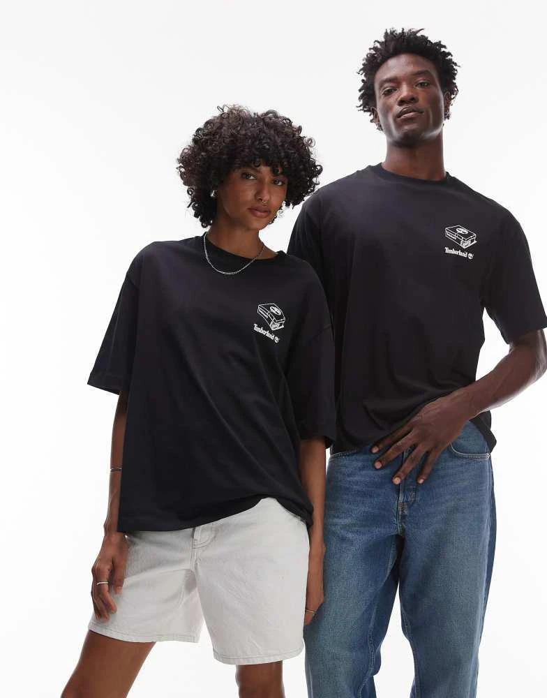 Timberland Timberland My 6"" Boots backprint oversized t-shirt in black 3