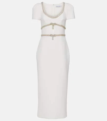 Self Portrait Crystal-embellished crêpe midi dress 1