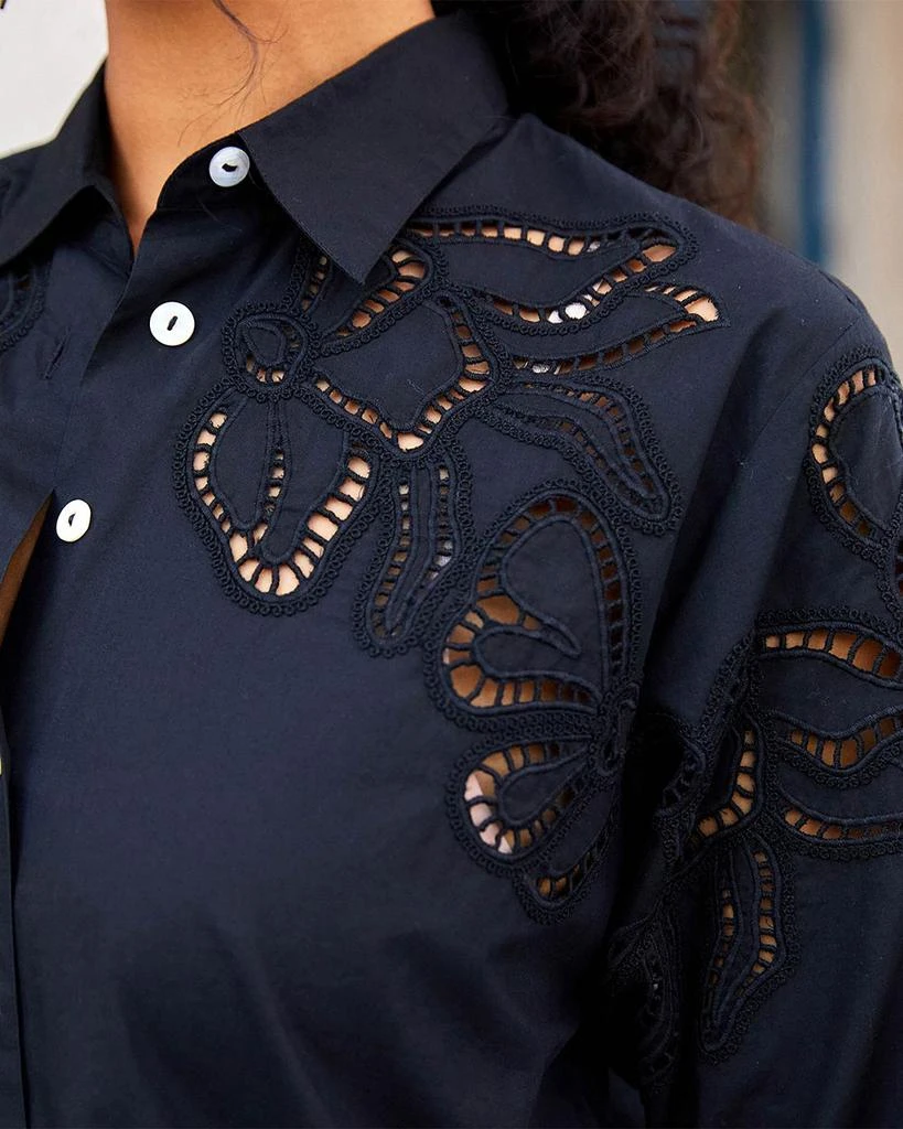 Karen Kane Long Sleeve Cutout Embroidery Shirt 5