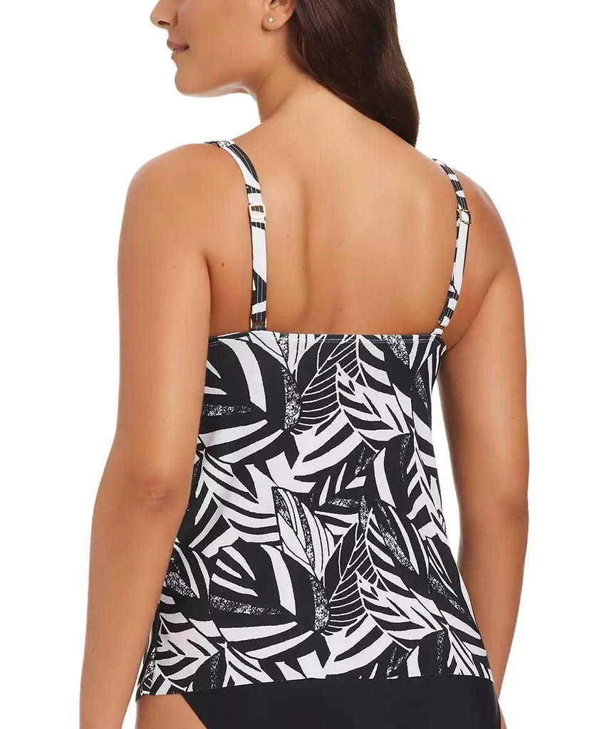 Beyond Control Women's Sharp Observation Printed Cascading-Front Tankini 2