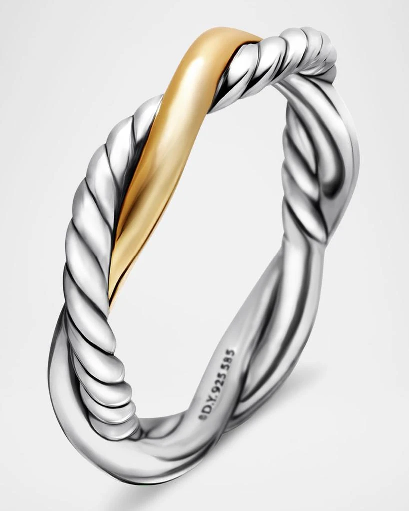David Yurman Petite Infinity Band Ring in Silver with 14K Gold, 4mm 3