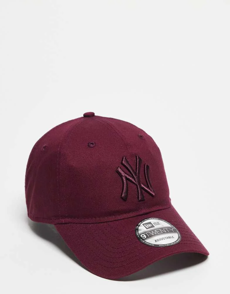 New Era New Era NY Yankees 9twenty unstructured tonal logo cap in burgundy 1