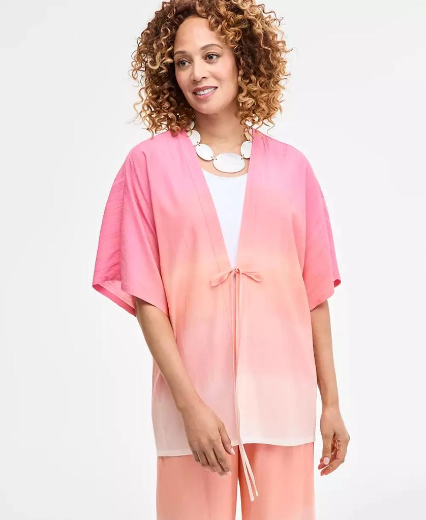 JM Collection Women's Ombre Crinkle Tie-Front Jacket, Exclusively at Macy's 1