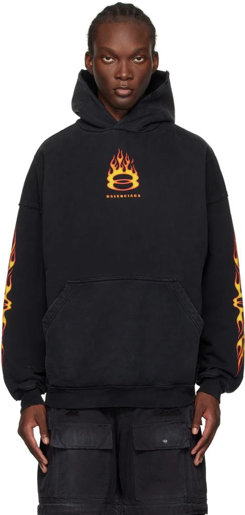 Balenciaga Black Graphic Hoodie 1