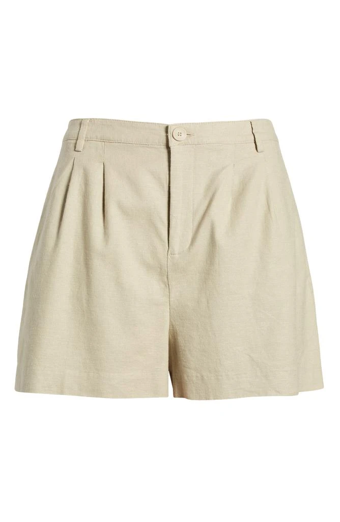 Open Edit High Waist Linen Blend Shorts 6