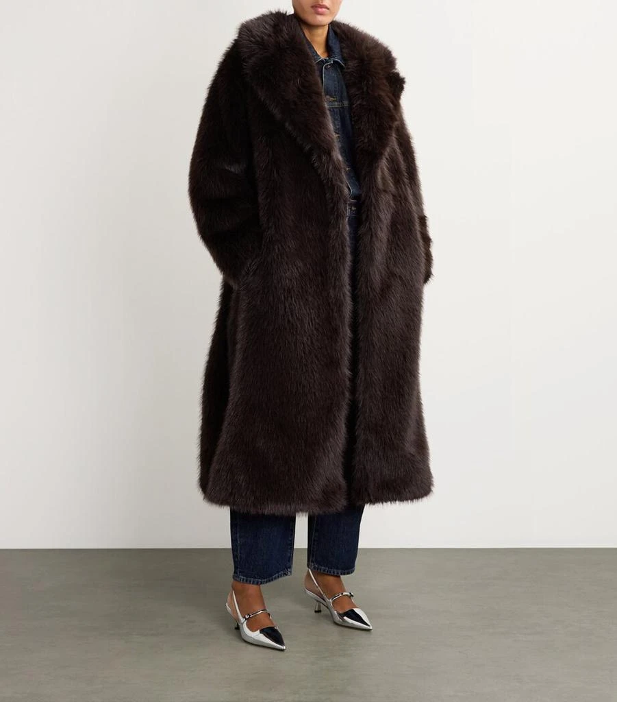 AGOLDE x Shoreditch Ski Club Faux Shearling Ebony Coat 2