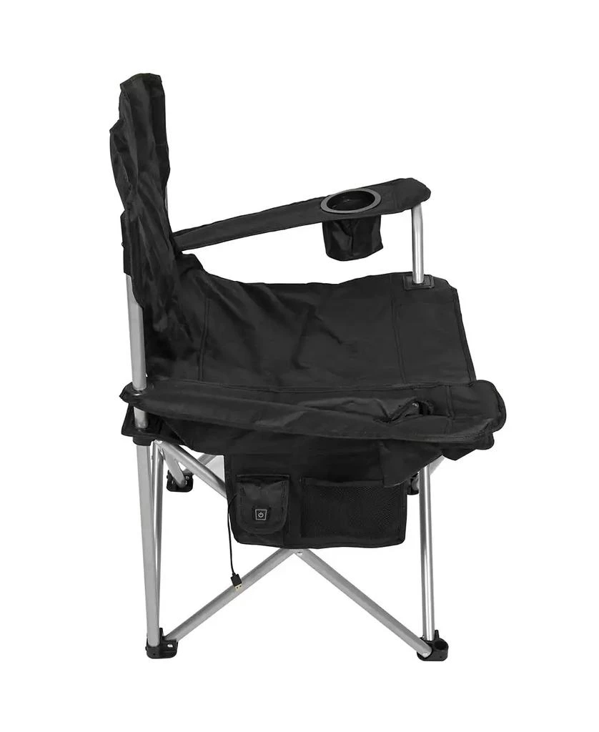 Camp 
Go Heavy-Duty Heated Quad Outdoor Camping Chair, Folding Heated Chair with 18" USB Cable, Storage Compartment, and Cup Holder, Black 7