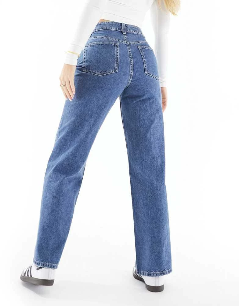 ASOS ASOS DESIGN Hourglass wide leg dad jeans in dark mid blue 5
