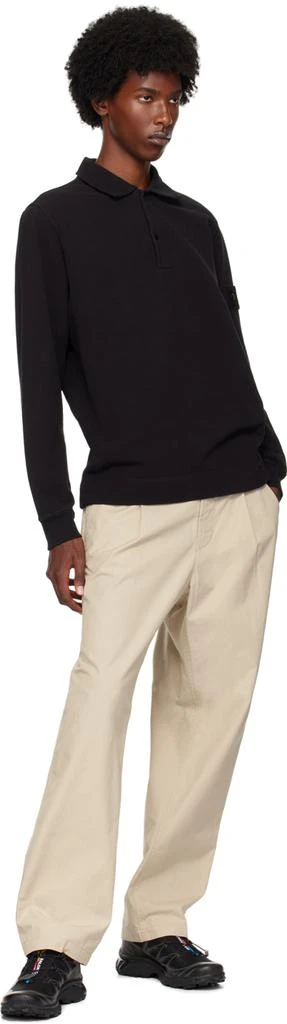 Stone Island Black Logo Patch Polo 5