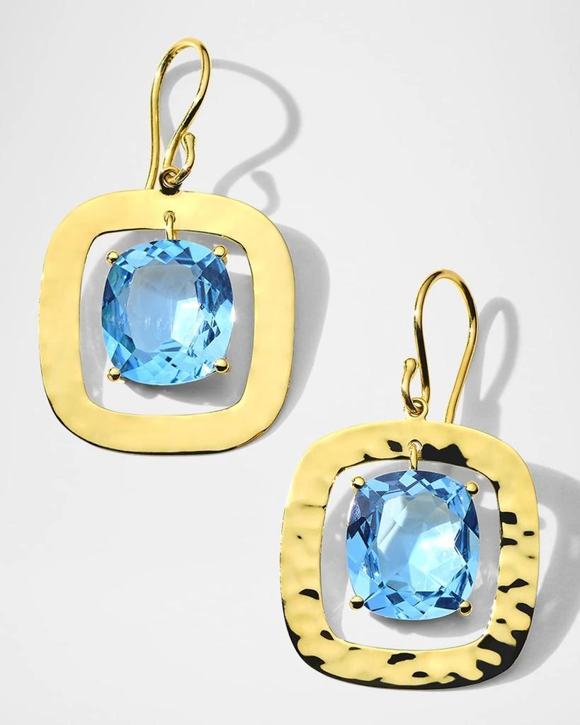 Ippolita Rock Candy Rainbow Crinkle Medium Cushion Topaz Earrings in 18K Gold