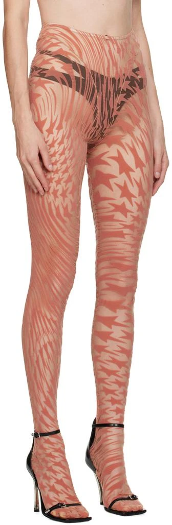 Mugler Pink Flocked Leggings 2