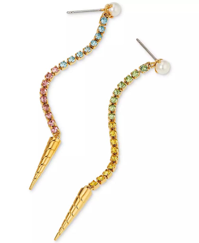 Nadri AJOA by 18k Gold-Plated Crystal & Imitation Pearl Linear Drop Earrings