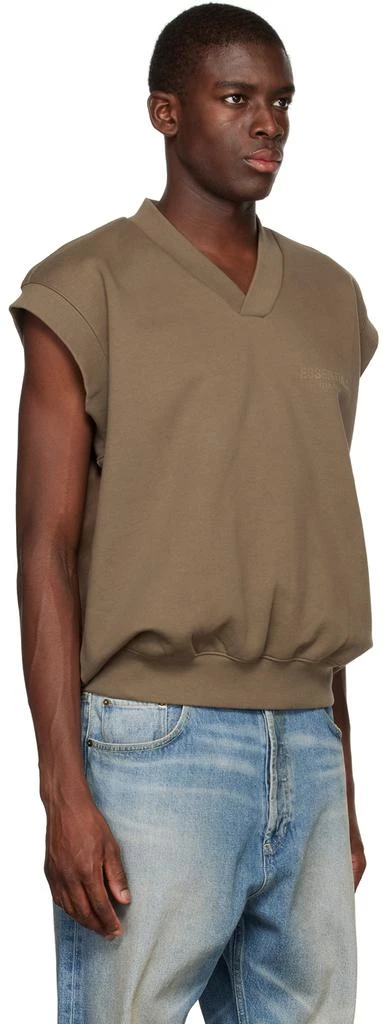 Essentials Brown V-Neck Vest 2