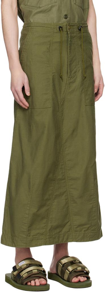 NEEDLES Khaki Fatigue Midi Skirt