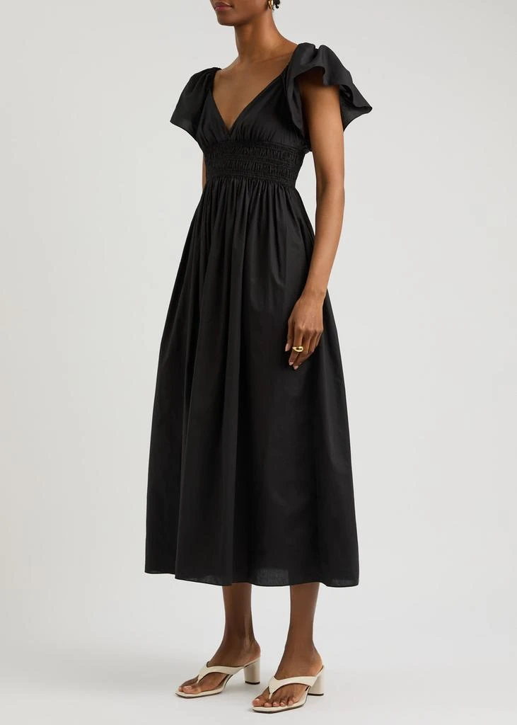 matteau gathered drop-waist organic cotton maxi dress Gathered Drop Waist Dress - Black main image 1