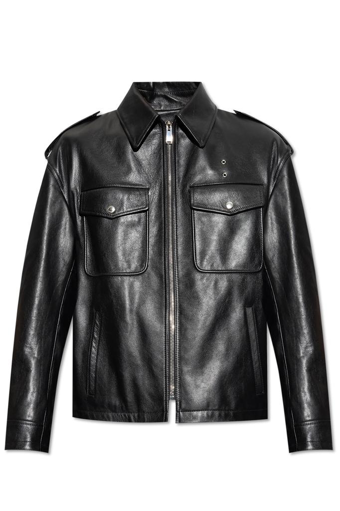 【送料&関税込】Alexander McQueen Biker Vest Alexander McQueen Knotted Bow Leather Biker Vest | Black