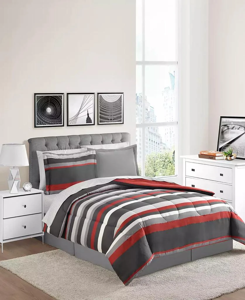 Fairfield Square Collection Austin Stripe/Solid Reversible 8 Pc. Comforter Set, Exclusively at Macy’s 3
