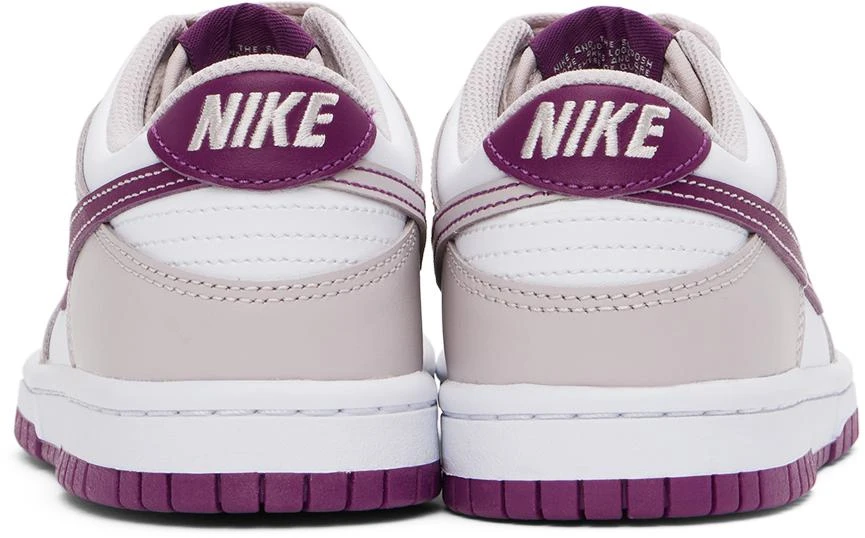 NIKE Kids Purple & White Dunk Low Big Kids Sneakers 2