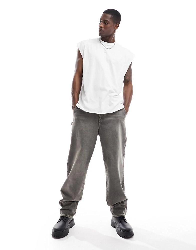 New Look New Look oversized tank top in white 3