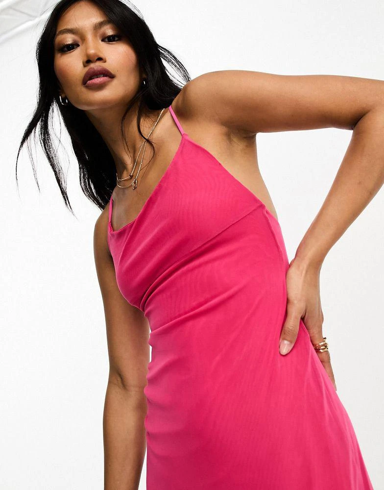 open lace back dress Rent Asos Edition Broderie Wrap Belted Mini Dress In Bright Pink