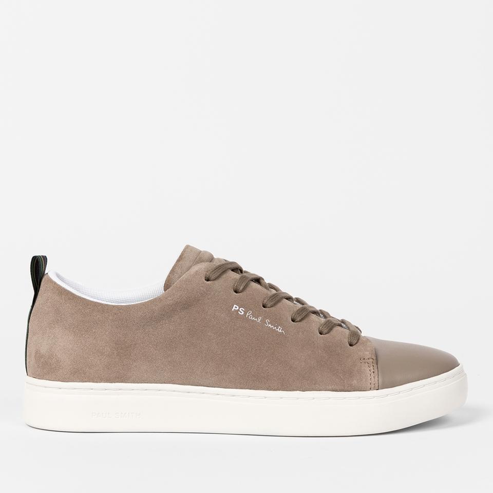 undefined PS PAUL SMITH MEN'S LEE LEATHER CUPSOLE TRAINERS - TAUPE