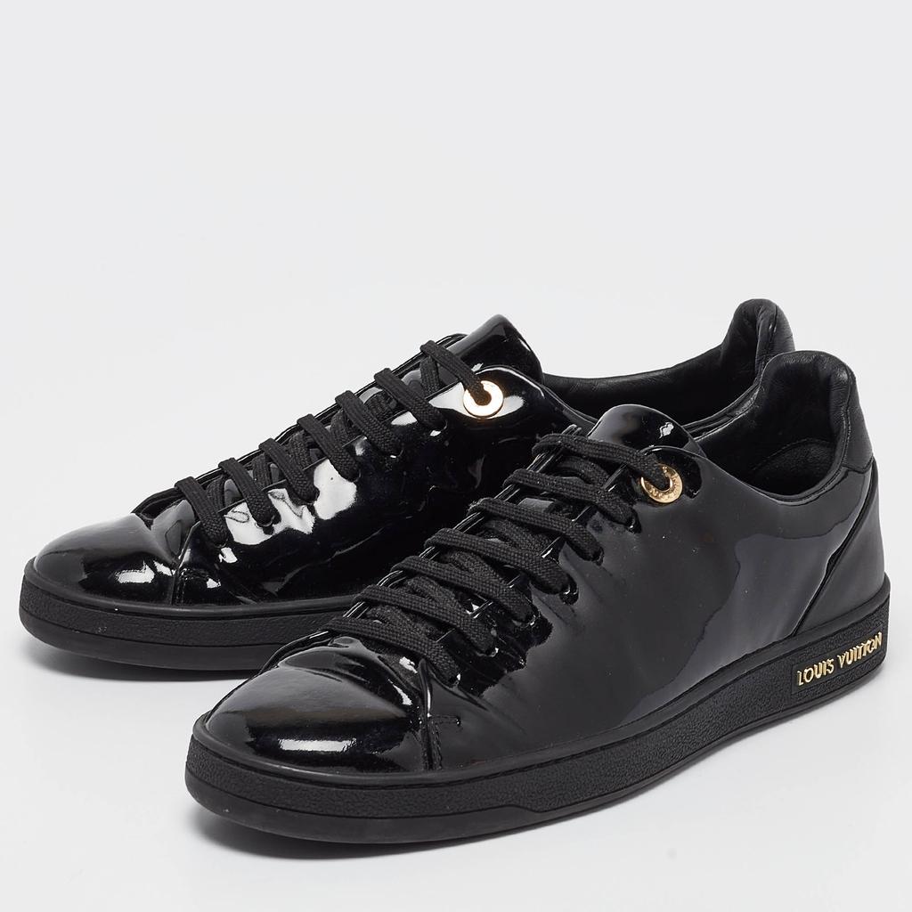 Louis Vuitton Louis Vuitton Black Patent Leather Frontrow Sneakers Size 37.5