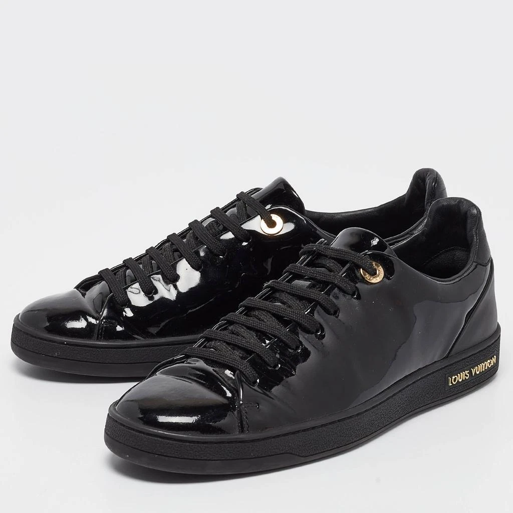 Louis Vuitton Louis Vuitton Black Patent Leather Frontrow Sneakers Size 37.5 2