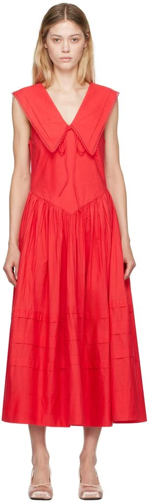 Sandy Liang Red Opa Midi Dress 1
