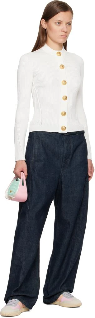 Balmain Pink 
White Two-Tone Quilted Small Jolie Madame Bag 4